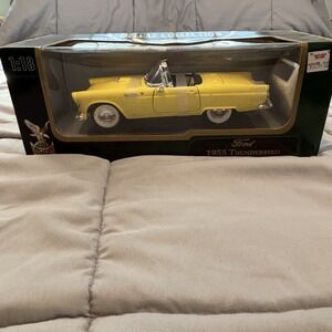 1955 Ford Thunderbird Yellow 1/18 Diecast Model Car by Road Signature 92068Y